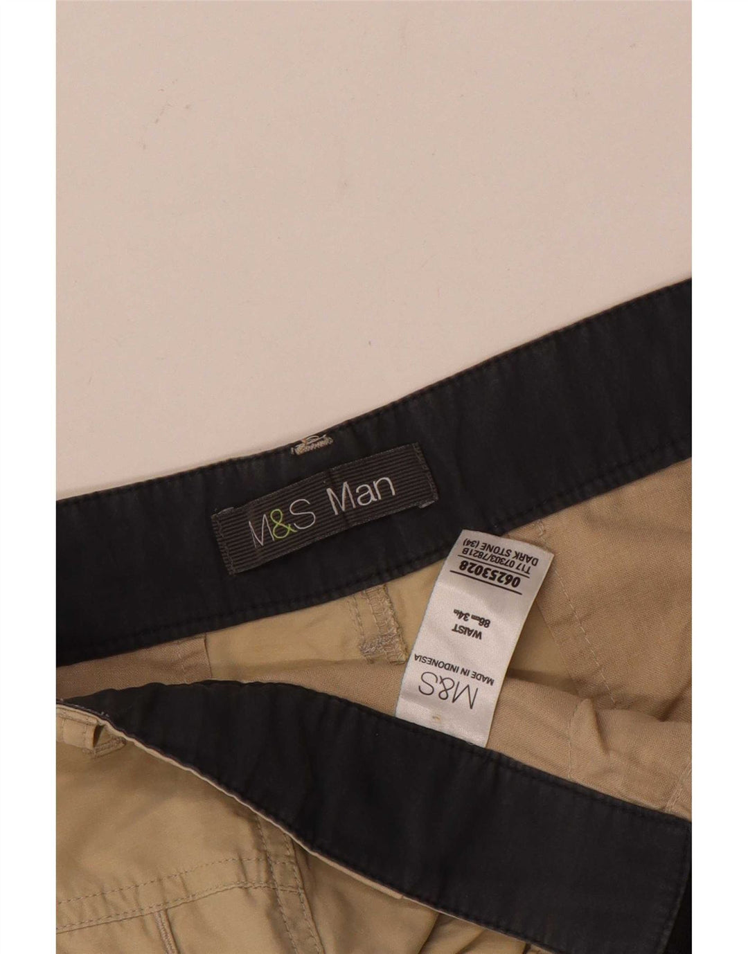 Мужские шорты карго Marks & Spencer W34, большие, бежевые, хлопок