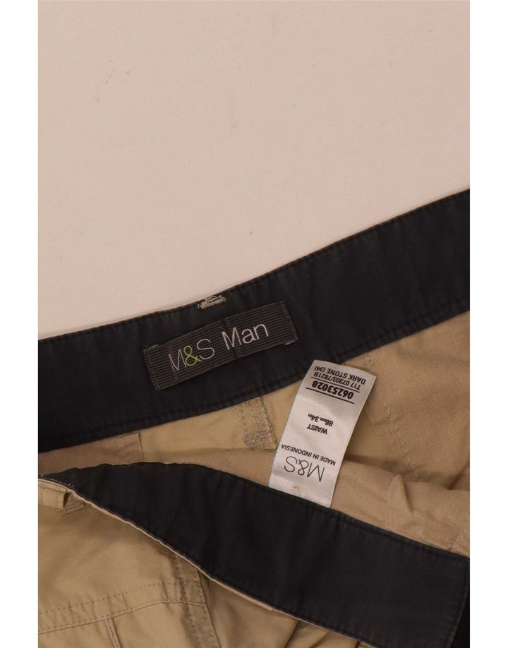 Мужские шорты карго Marks & Spencer W34, большие, бежевые, хлопок
