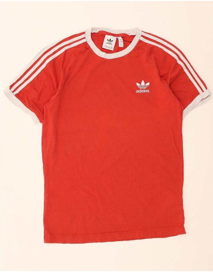 Мужская футболка Adidas Top среднего красного цвета из хлопка