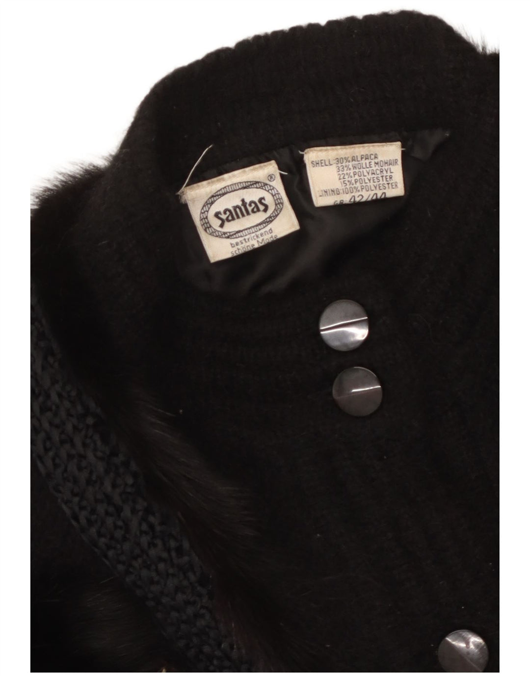 ВИНТАЖНЫЙ женский кардиган с абстрактным узором, свитер EU 42/44, большой черный цвет