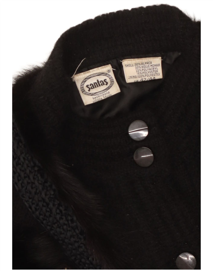 ВИНТАЖНЫЙ женский кардиган с абстрактным узором, свитер EU 42/44, большой черный цвет