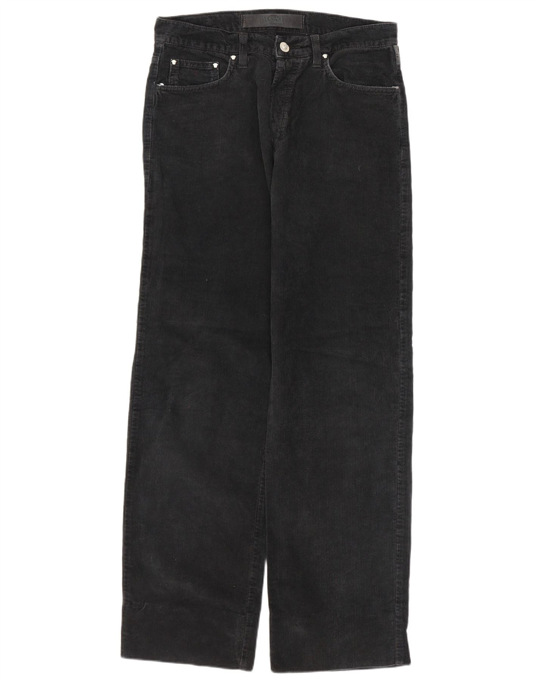 Мужские прямые вельветовые брюки VERSACE W31 L29, черный хлопок