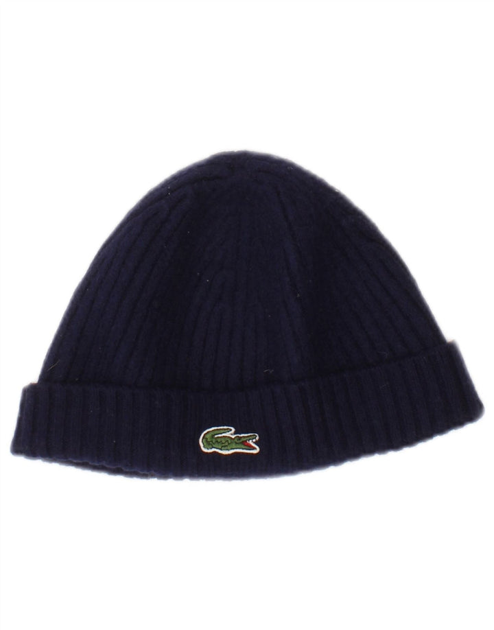 Мужская шапка-бини Lacoste, один размер, темно-синяя, шерстяная