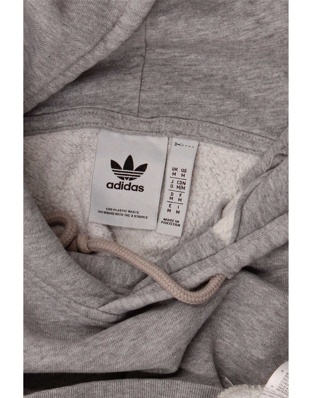 Мужской джемпер с капюшоном Adidas среднего серого цвета в крапинку, хлопок