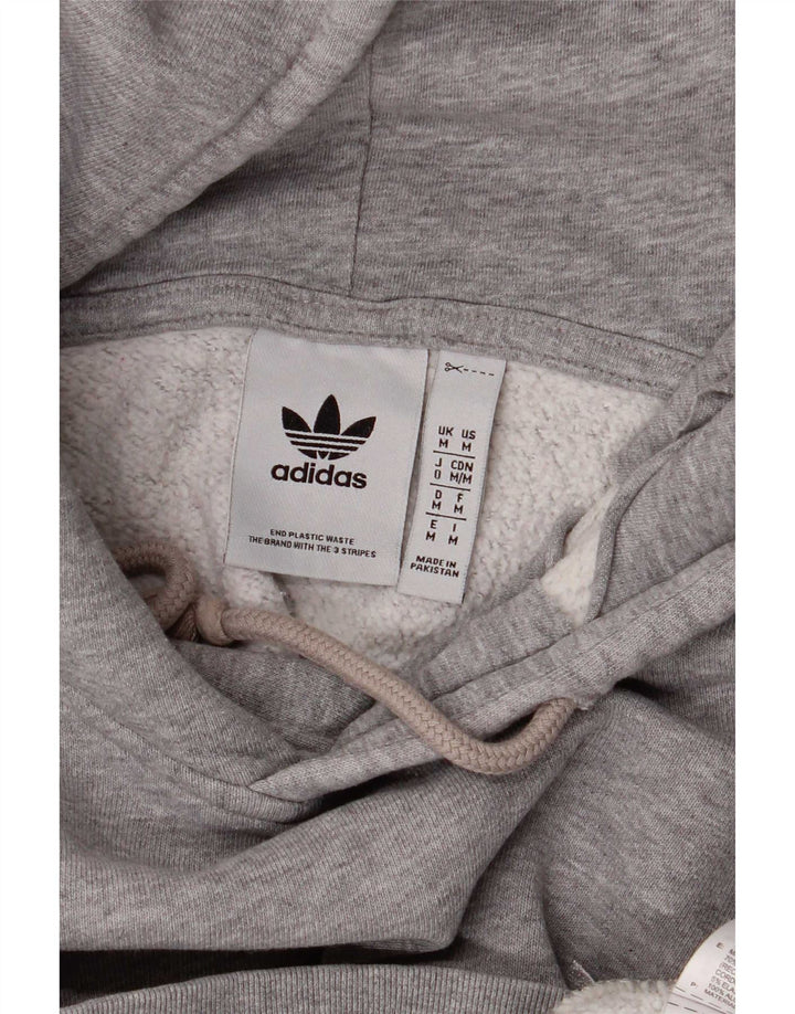 Мужской джемпер с капюшоном Adidas среднего серого цвета в крапинку, хлопок