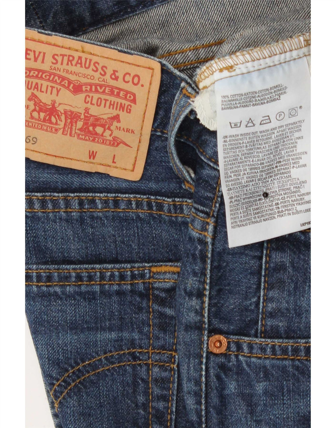 Женская джинсовая юбка Levi's 669 W28, средний темно-синий, хлопок