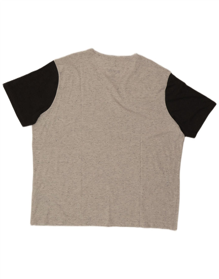 Мужская футболка с рисунком Angelo Litrico, 3XL, серая, хлопок с цветными блоками