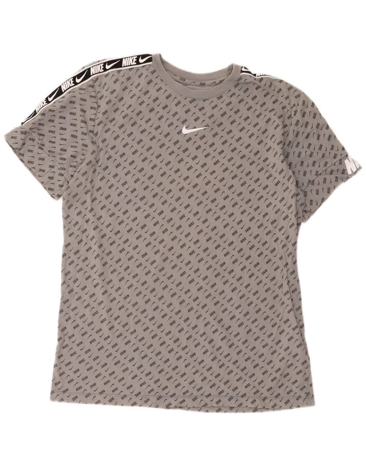 Мужская футболка с графическим рисунком Nike, хлопковый топ среднего серого цвета с пятнышками
