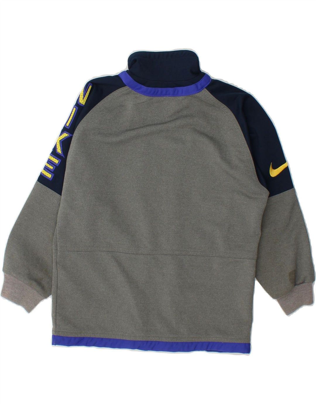 NIKE Boys Tracksuit Top Jacket 12-13 Years Large Grey Colourblock Vintage Nike and Second-Hand Nike from Messina Hembry 