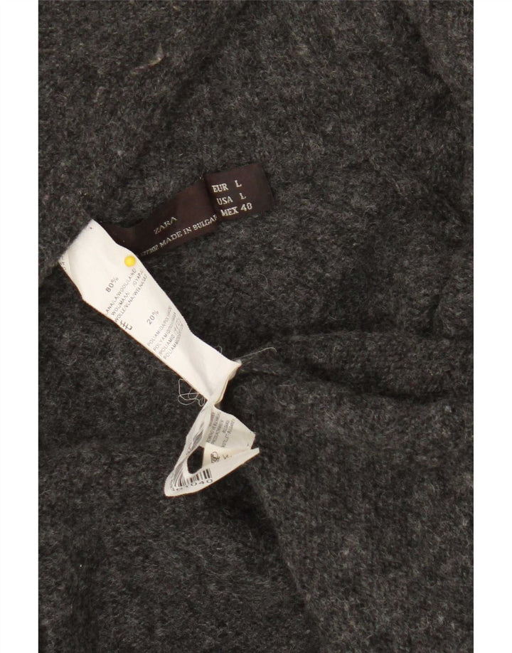 Мужской кардиган Zara, большой серый шерстяной свитер