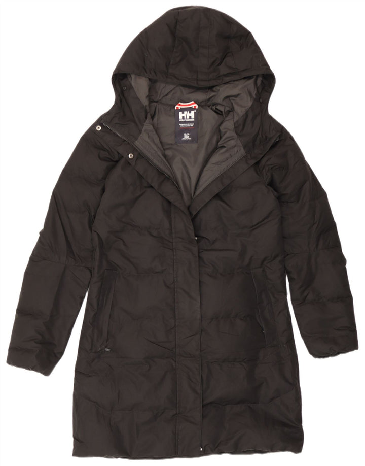 Женское стеганое пальто с капюшоном Helly Hansen UK 10, маленький черный полиэстер
