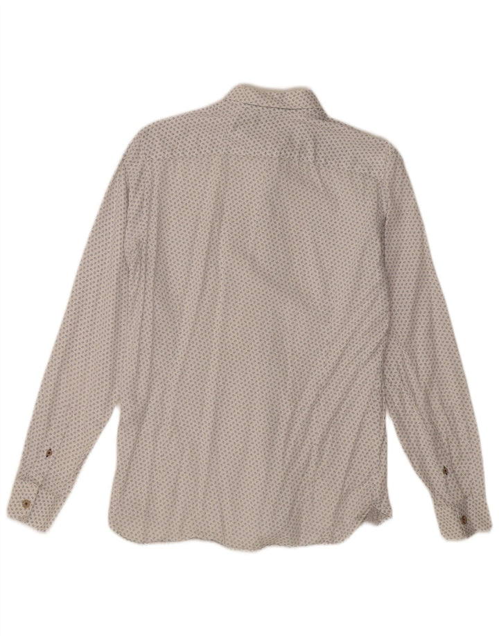 Мужская рубашка с абстрактным узором Ted Baker, размер 3, средний, белый, хлопковый