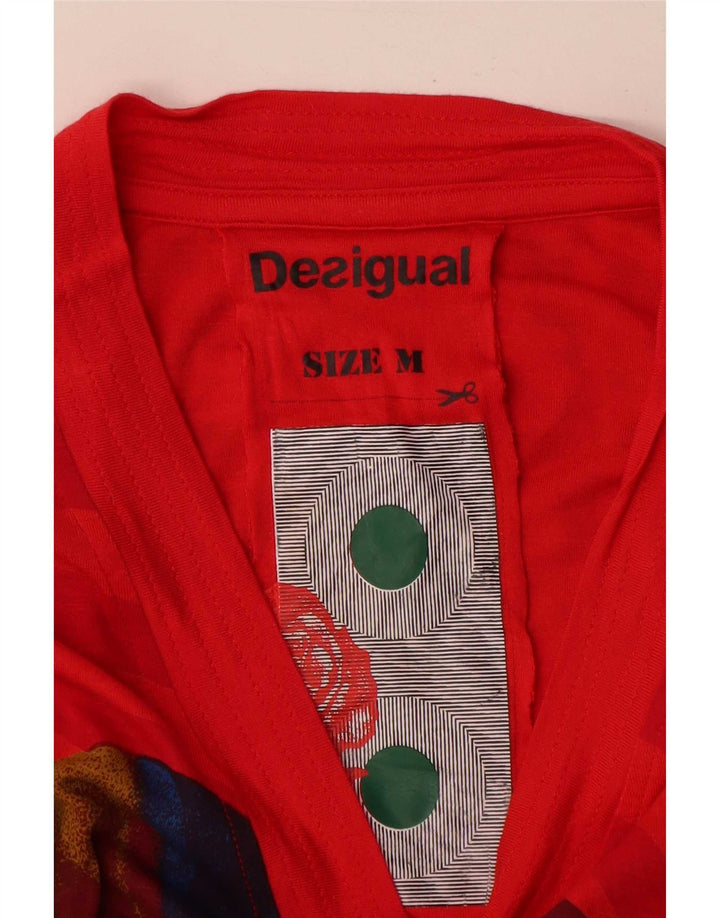 Женский топ с длинным рукавом Desigual, Великобритания, 12, средний красный, вискоза