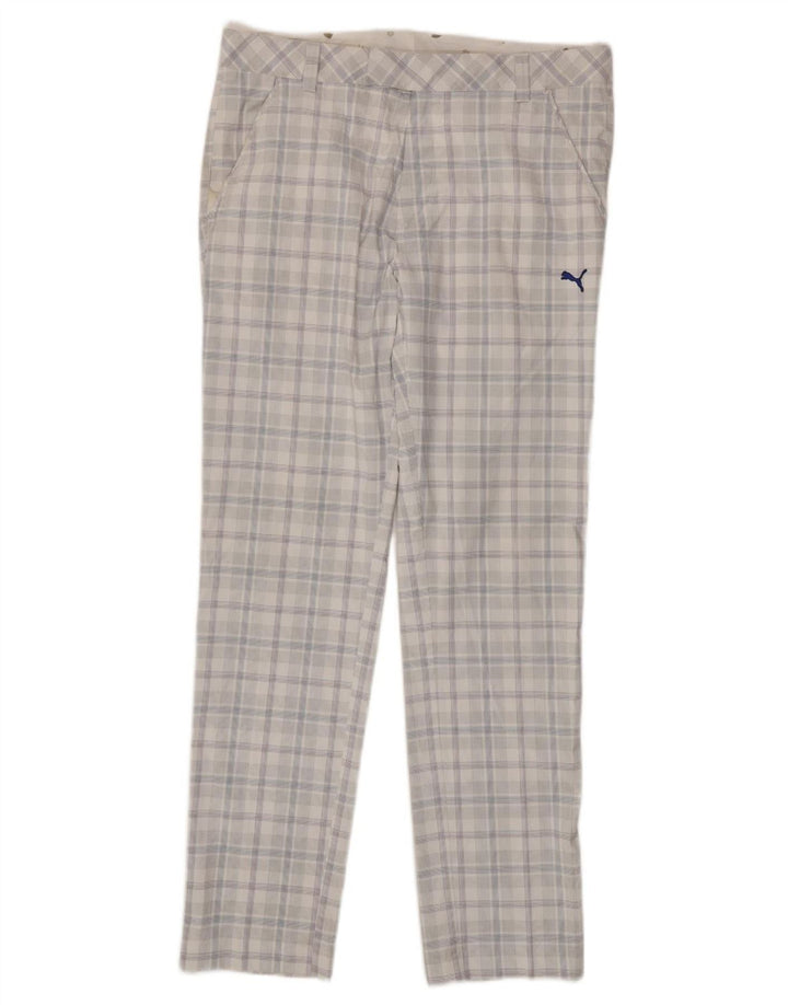 Мужские брюки-чиносы PUMA Slim W34 L34, белый полиэстер в клетку