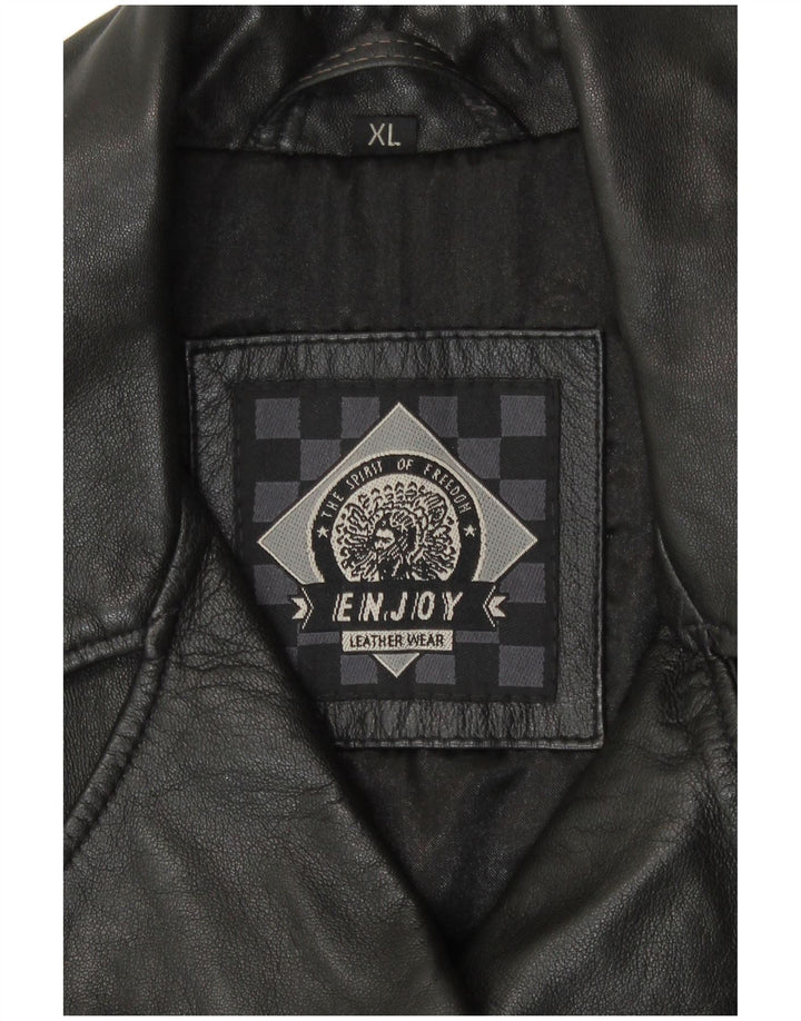 Женская кожаная куртка ENJOY UK 18 XL, черная