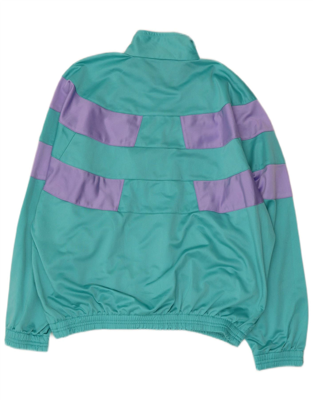 ВИНТАЖНЫЙ женский спортивный костюм, верхняя куртка UK 18 XL, бирюзовый цветных блоков