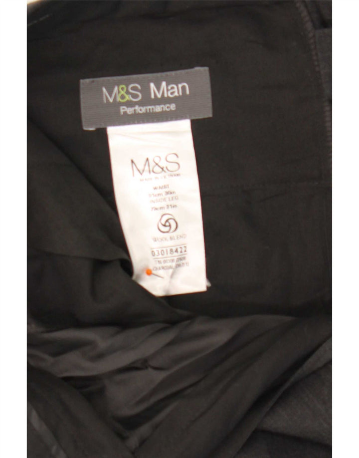 Мужские прямые костюмные брюки Marks & Spencer W36 L31 серые из полиэстера