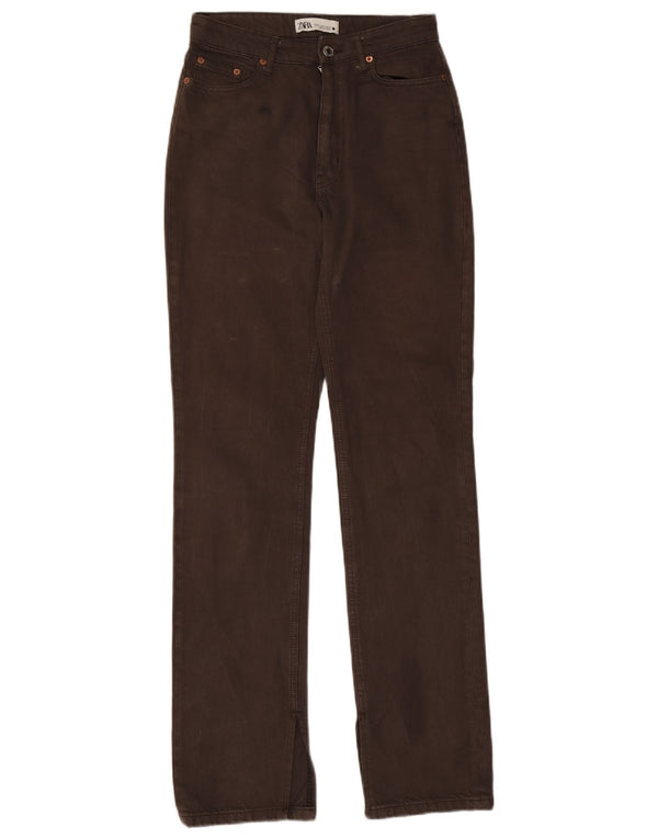 Женские прямые джинсы Zara EU 34 2XS W24 L33 Коричневые, хлопок