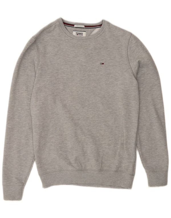 Tommy Hilfiger Мужской свитшот стандартного кроя XS, серый хлопковый джемпер в крапинку