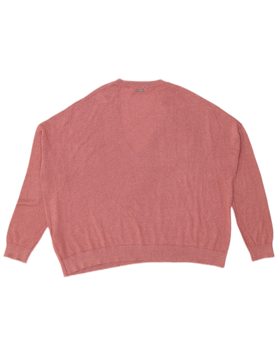 Женский свободный джемпер с v-образным вырезом Liu Jo, Великобритания, 16, большой розовый, вискоза