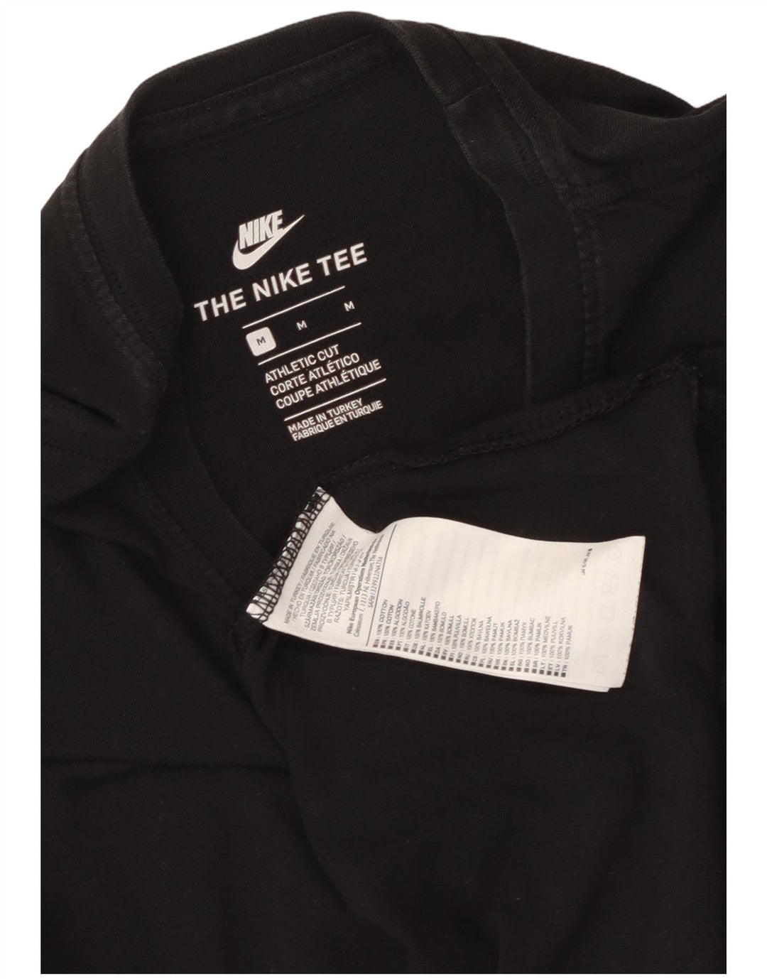 Мужская футболка спортивного кроя Nike, средний черный хлопковый топ