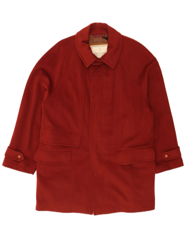 Мужское пальто Trussardi IT 48 Medium Maroon из натуральной шерсти