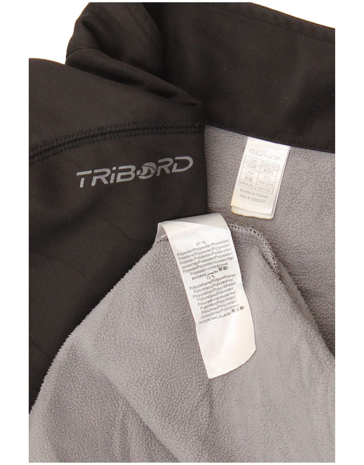 Мужской свитшот с воротником на молнии TRIBORD 3XL, черный полиэстер