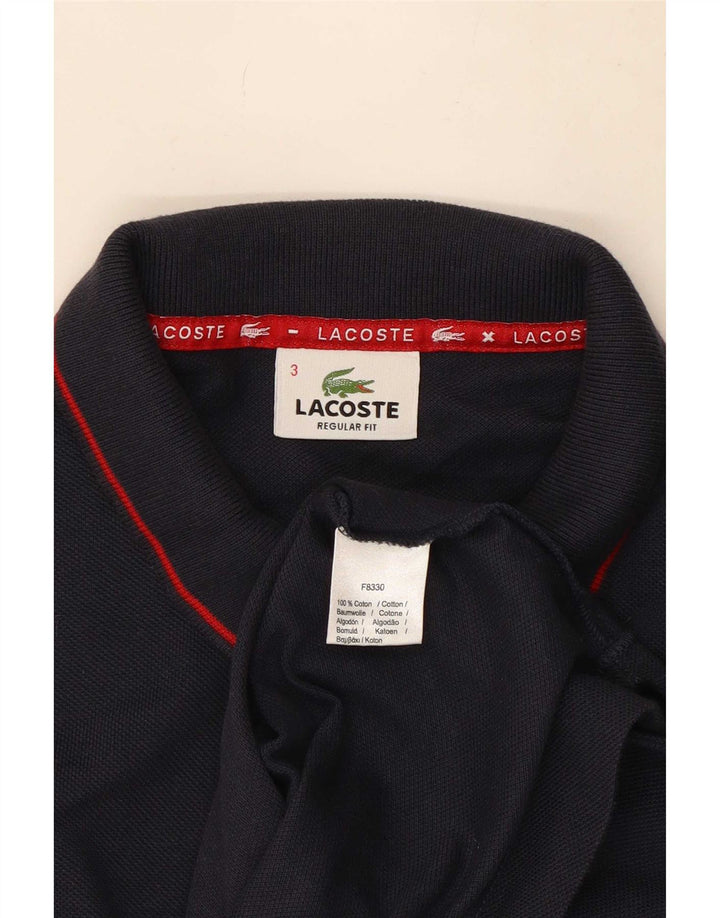 Мужская рубашка-поло стандартного кроя Lacoste, размер 3, маленькая, темно-синяя, хлопковая