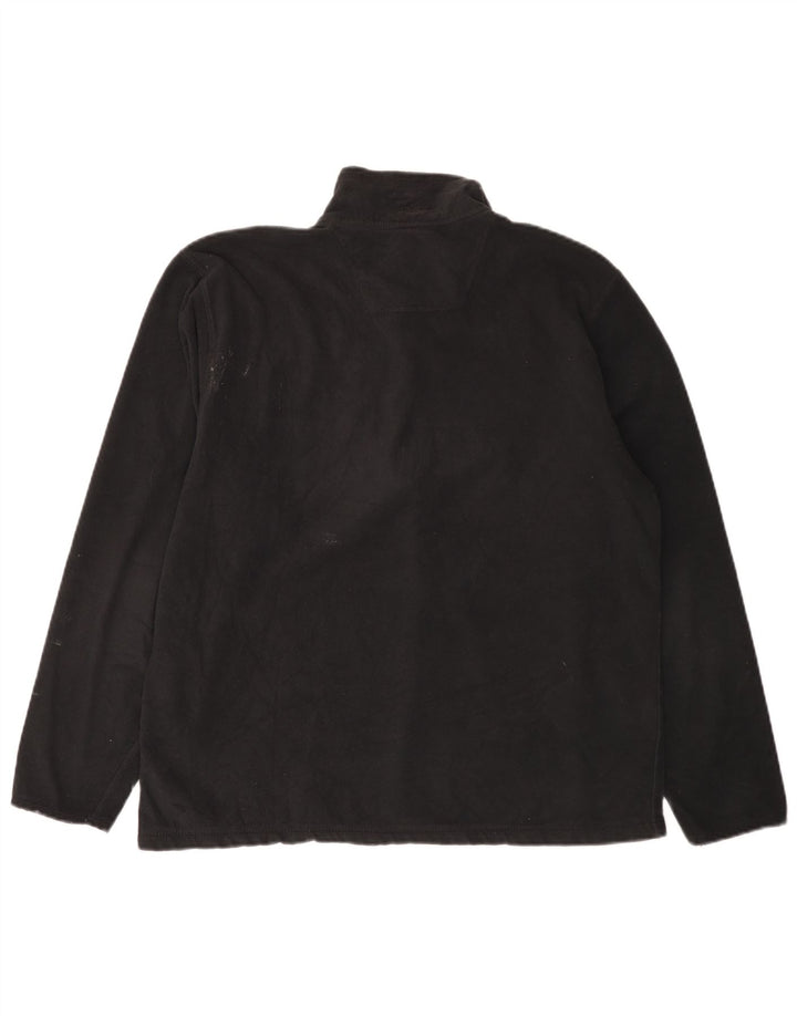 TIMBERLAND Mens Zip Neck Fleece Jumper Large Black
