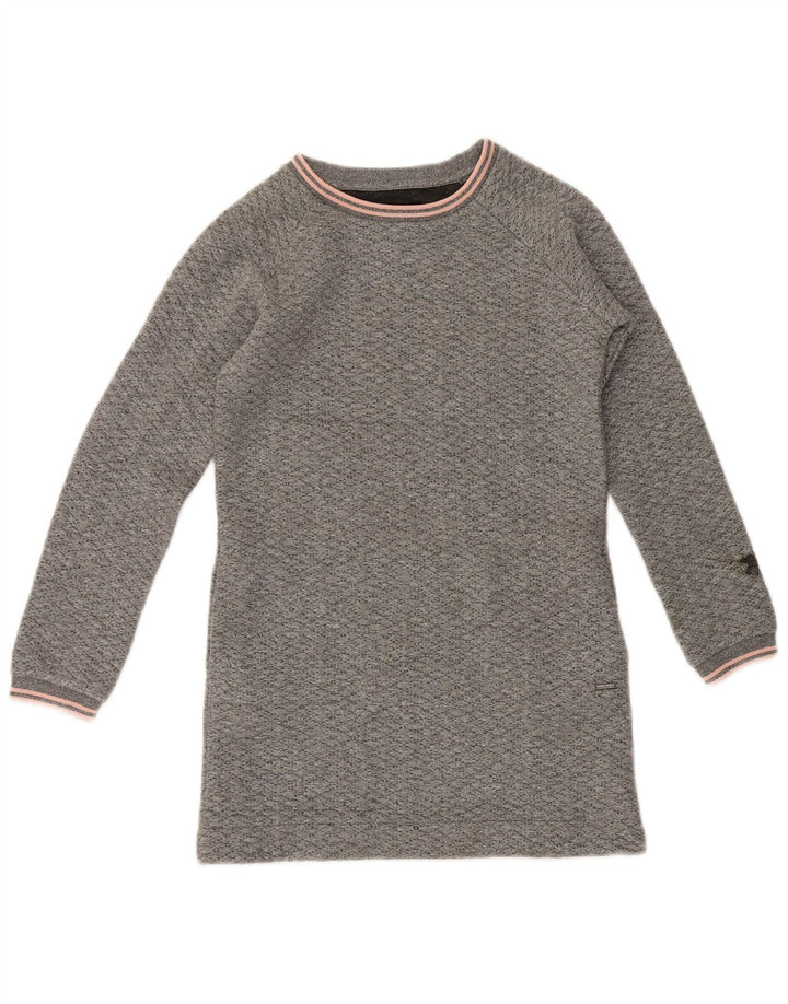 Платье-джемпер Woolrich для девочек 9–10 лет, серый полиэстер с крапинками