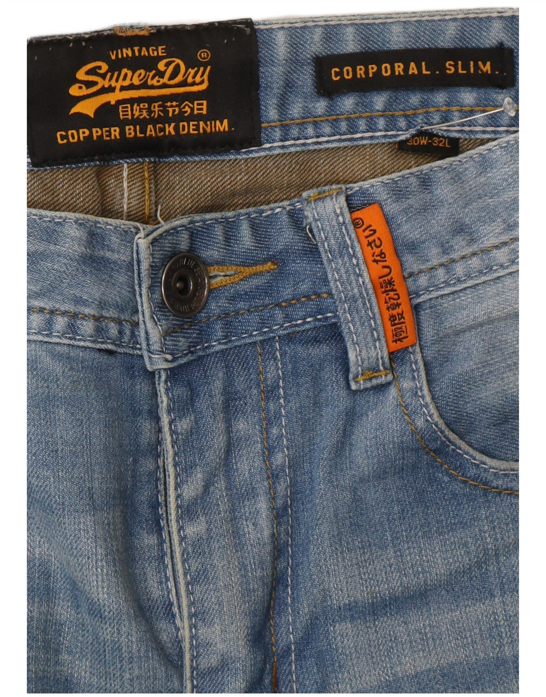 Мужские узкие джинсы Superdry Corporal W30 L32, синий хлопок