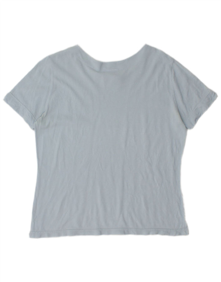 Женская футболка Lacoste, размер 48 XL, синяя, хлопок