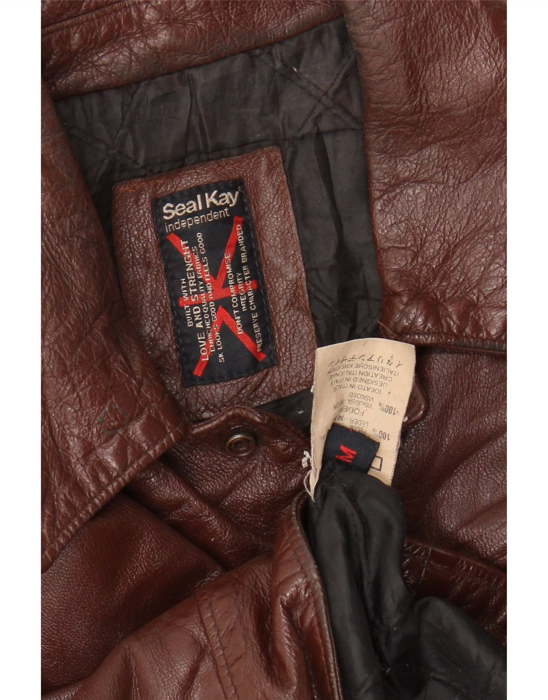 Мужская кожаная куртка Seal Kay UK 38 средний коричневый кожаный