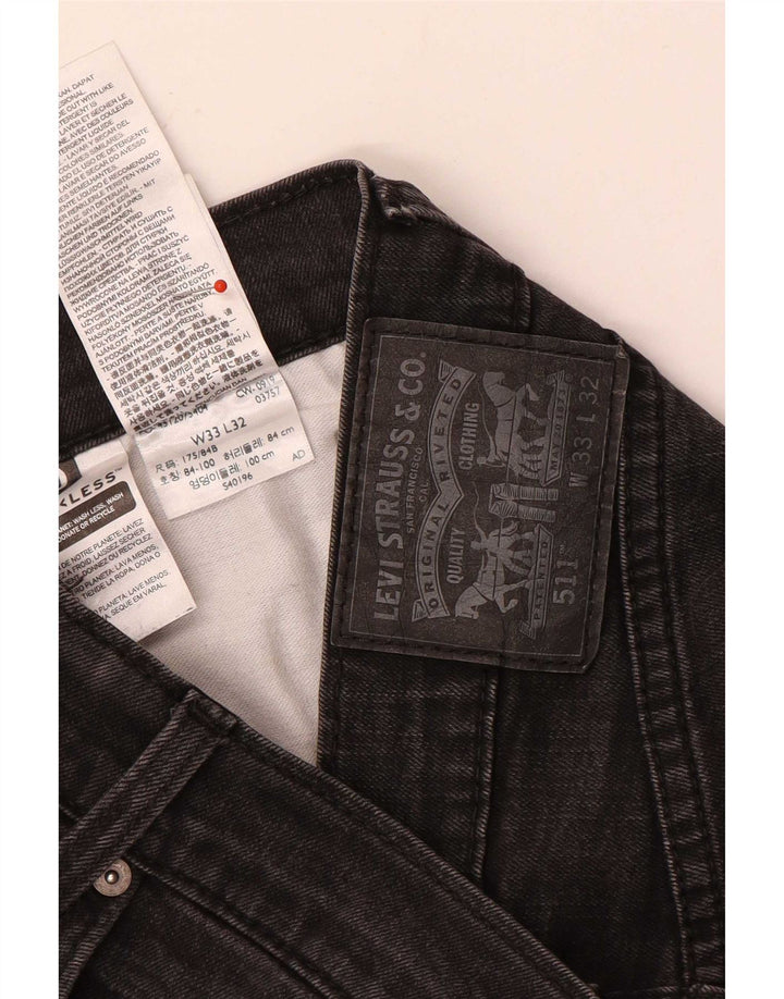 Мужские джинсы Levi's 511 Slim W33 L28 Серые хлопковые