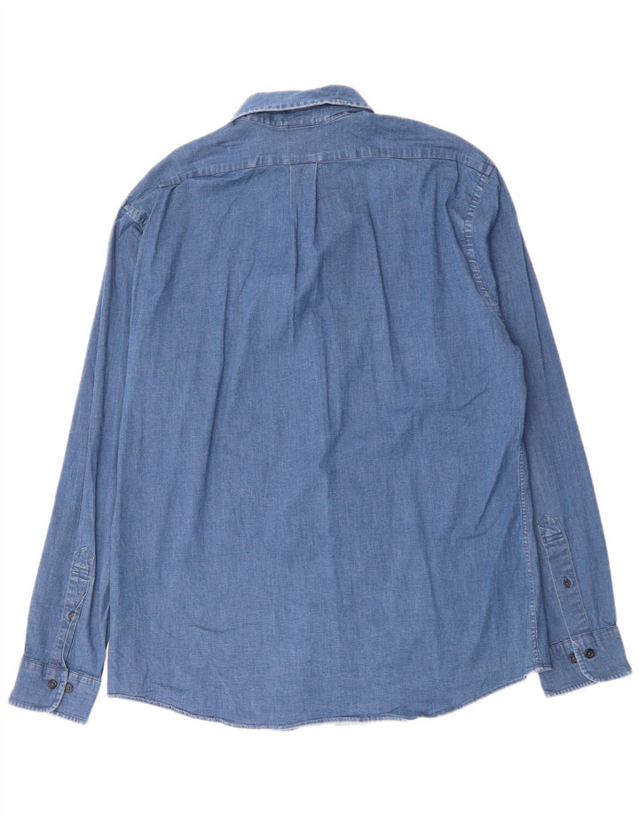 Мужская джинсовая рубашка BROOKS BROTHERS Regent Fit, большая синяя хлопковая рубашка