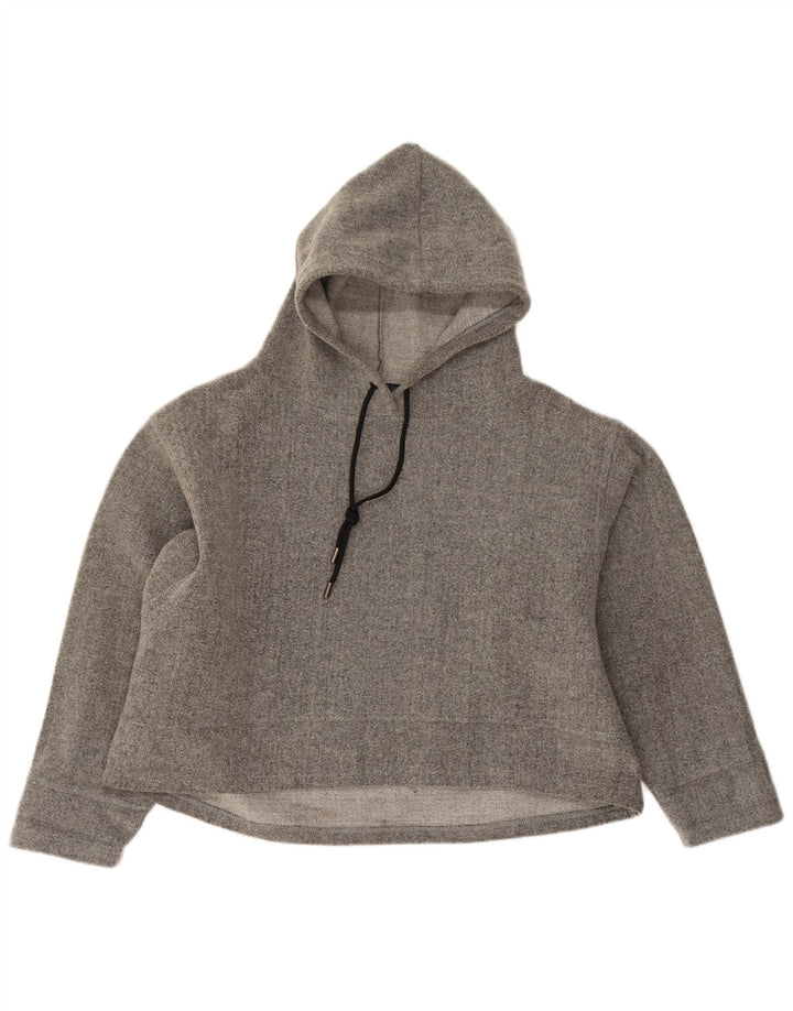 Женский джемпер с капюшоном оверсайз Zara UK 14, средний серый акрил