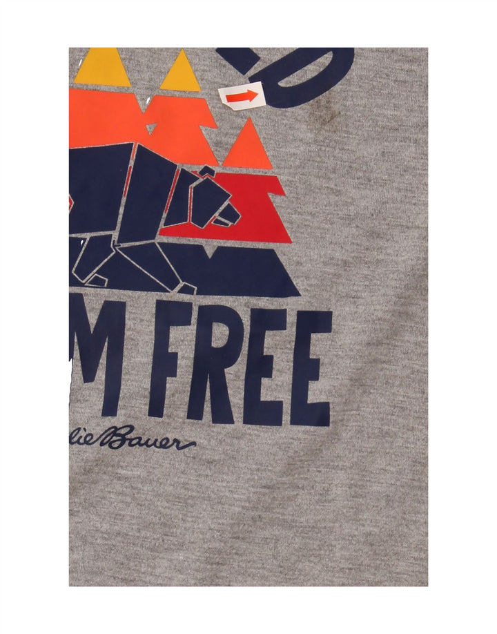 EDDIE BAUER Boys Graphic T-Shirt Top 14-15 Years Large  Grey Polyester Vintage Eddie Bauer and Second-Hand Eddie Bauer from Messina Hembry 