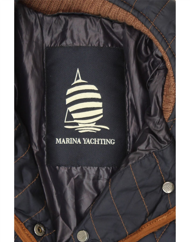 MARINA YACHTING Womens Quilted Jacket IT 42 Medium Navy Blue Polyamide Vintage Marina Yachting and Second-Hand Marina Yachting from Messina Hembry 
