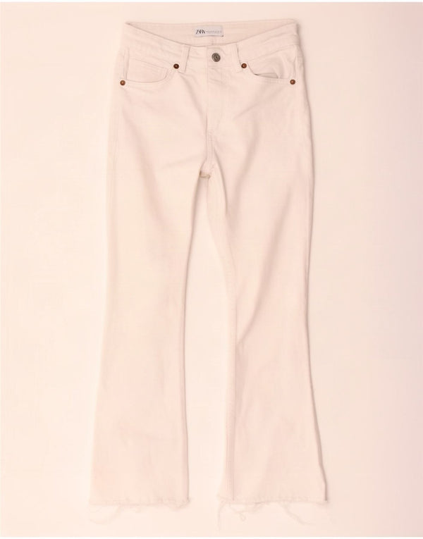 Zara Женские расклешенные джинсы EU 36 W26 L24 Белый хлопок