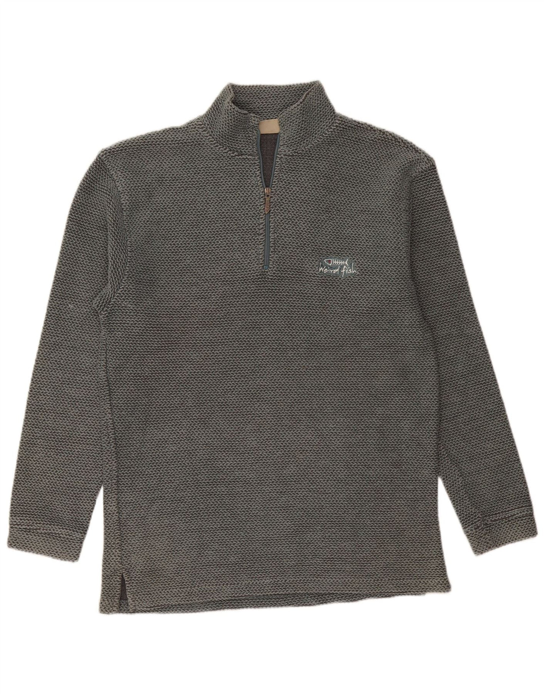 Мужской свитшот с воротником на молнии Weird Fish, джемпер среднего размера, зеленый хлопок, хлопок