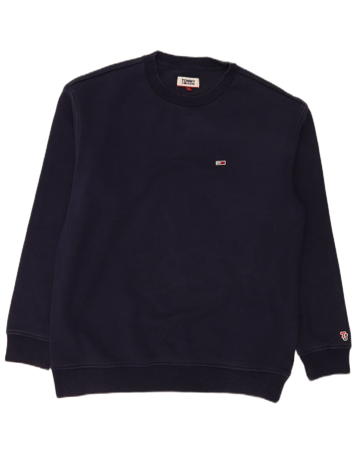 Мужской свитшот Tommy Hilfiger, большой темно-синий хлопковый джемпер