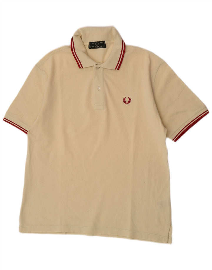 Мужская рубашка-поло Fred Perry из хлопка среднего желтого цвета