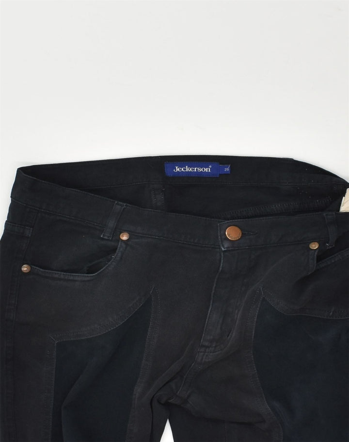 JECKERSON Womens Straight Casual Trousers W29 L30 Black Cotton | Vintage Jeckerson | Thrift | Second-Hand Jeckerson | Used Clothing | Messina Hembry 