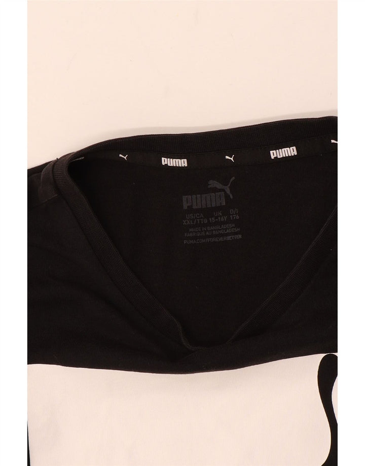 Футболка с рисунком PUMA для мальчиков, топ 15-16 лет, черная