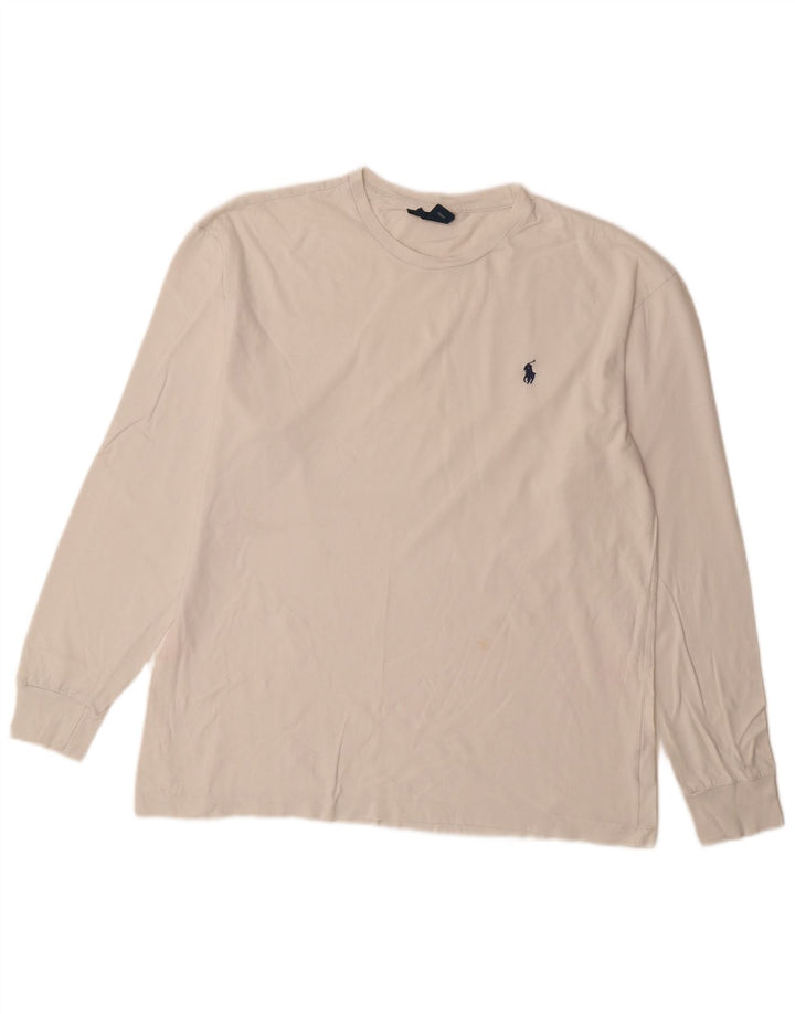 Мужской топ с длинным рукавом Polo Ralph Lauren, маленький белый хлопок