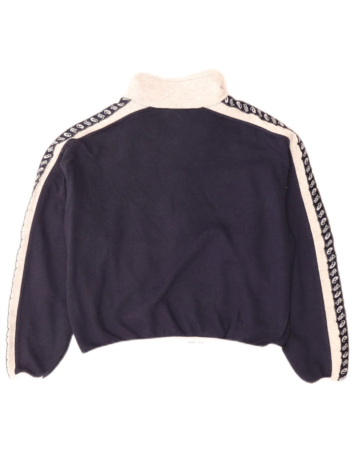 Женская спортивная куртка с графическим рисунком Asics UK 10, маленькая темно-синяя с цветными блоками