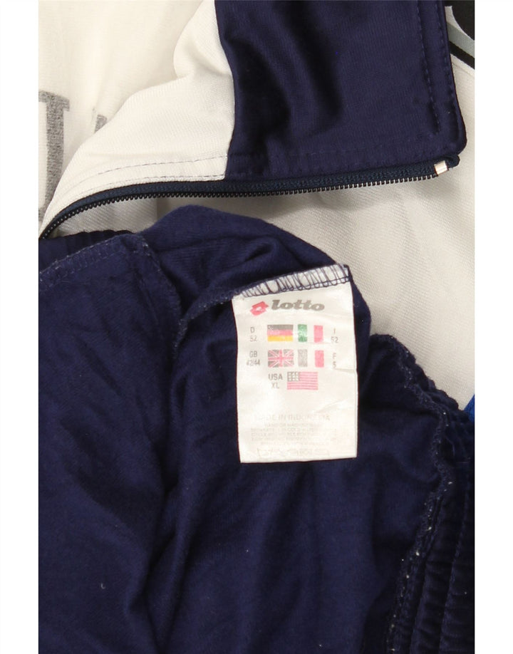 LOTTO Мужской спортивный костюм с графическим рисунком, верхняя куртка, Великобритания, 42/44 XL, темно-синий, с цветными блоками