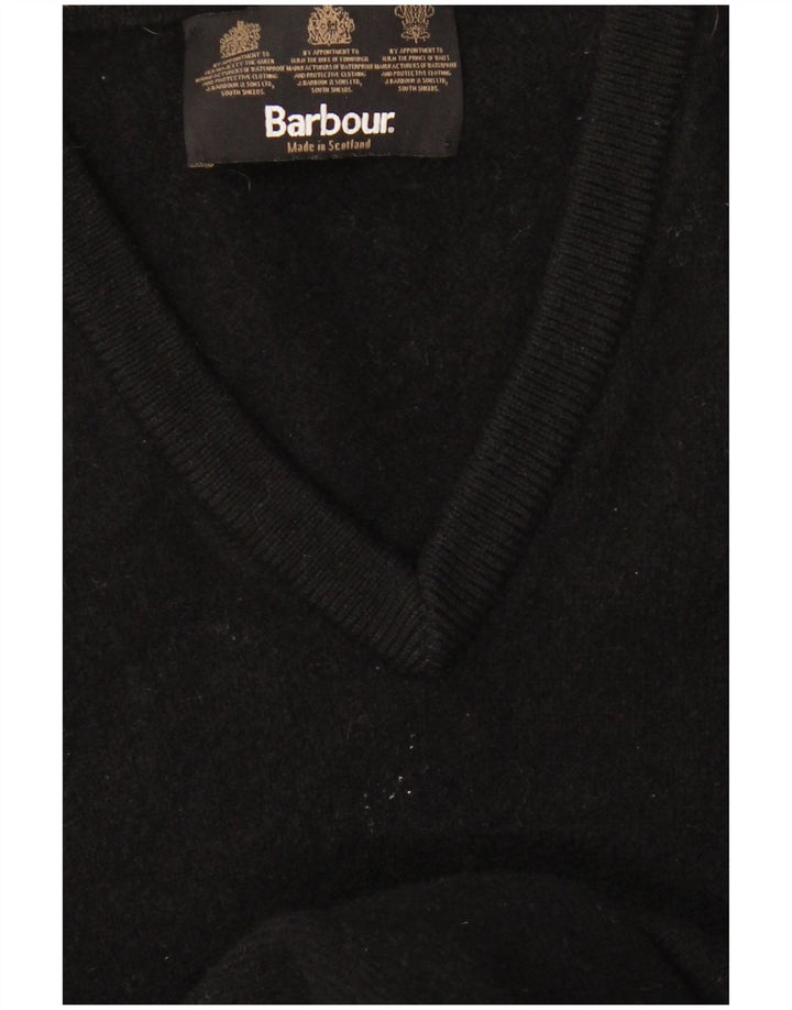 Мужской джемпер с v-образным вырезом Barbour, маленький черный
