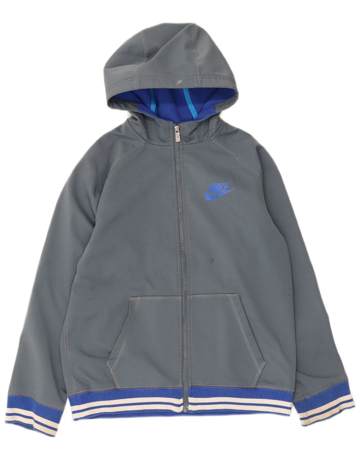 Женский свитер с капюшоном на молнии Nike UK 18 XL, серый полиэстер
