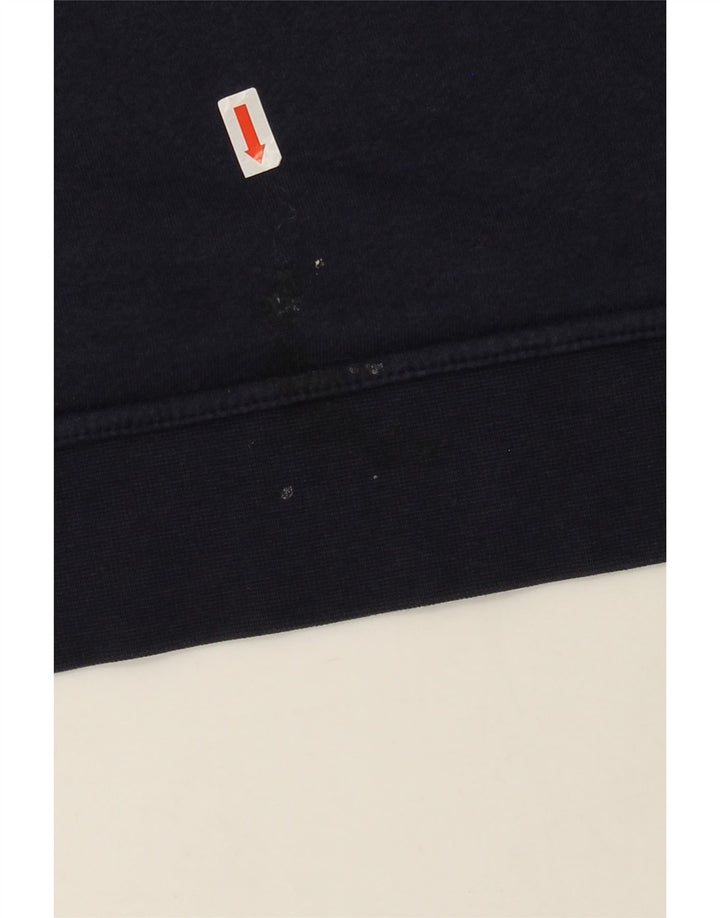 NIKE Womens Graphic Hoodie Jumper UK 14 Medium Navy Blue Vintage Nike and Second-Hand Nike from Messina Hembry 